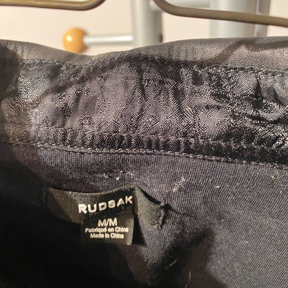 Black rudsak shirt with leather - Picture 3 of 3